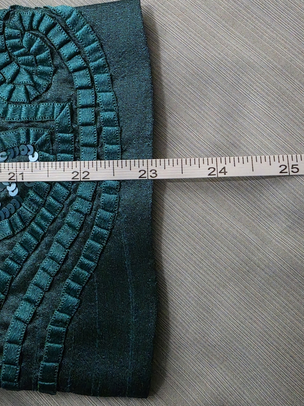 Chico's Teal Embellished Satin-Blend Jacket - Picture 12 of 12